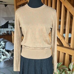 KARL LAGERFELD Tan Polka Dot Sweater, Size M